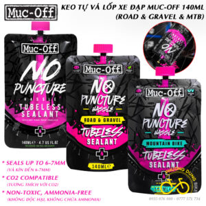 Keo tự vá lốp vỏ không ruột xe đạp Tubeless Sealant MUC-OFF 140ML