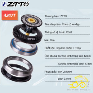 Chén cổ bát phốt thả bạc đạn xe đạp ZiTTO 4247T  42/47mm