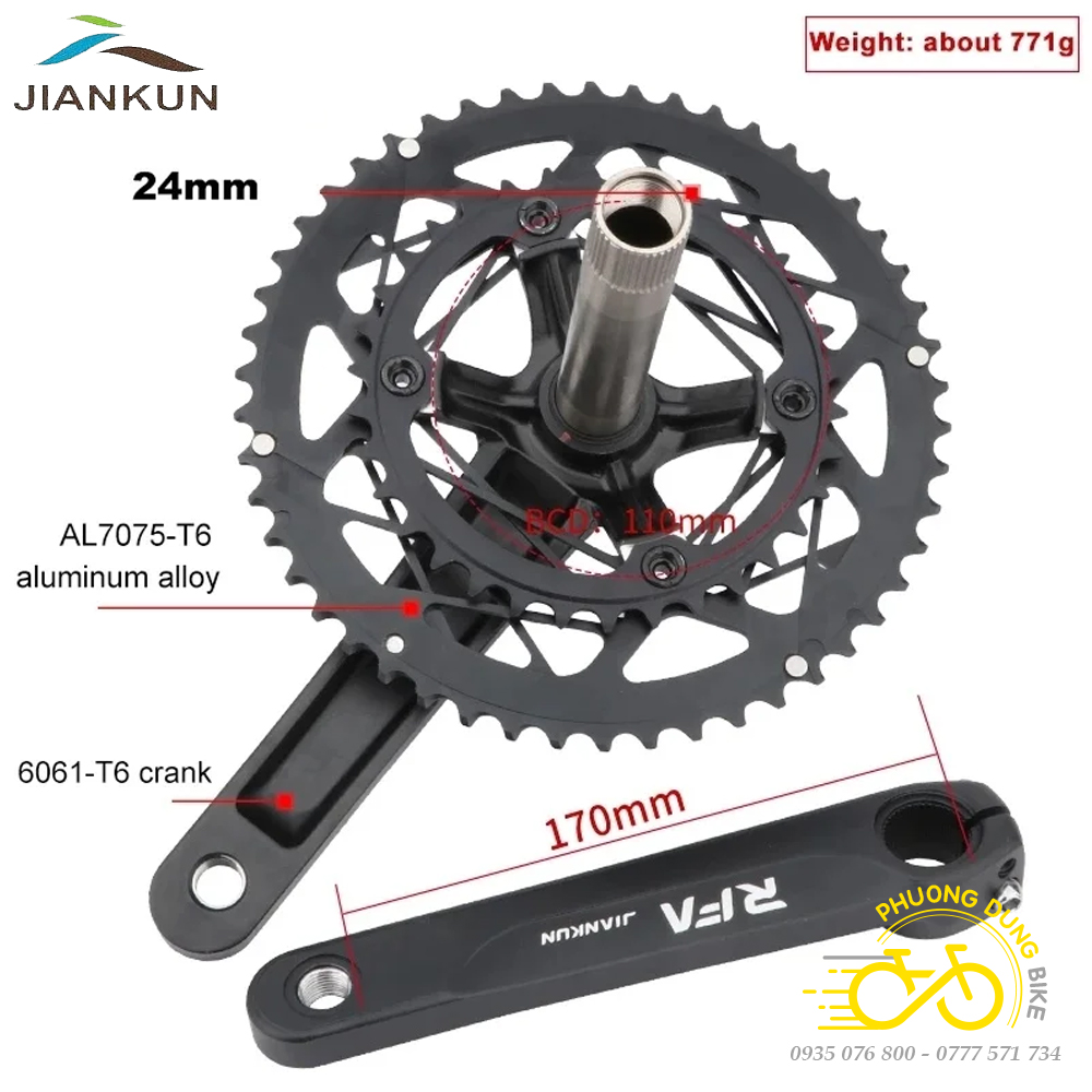 Đùi đĩa rỗng xe đạp JIANKUN RFA 34-50T (3)