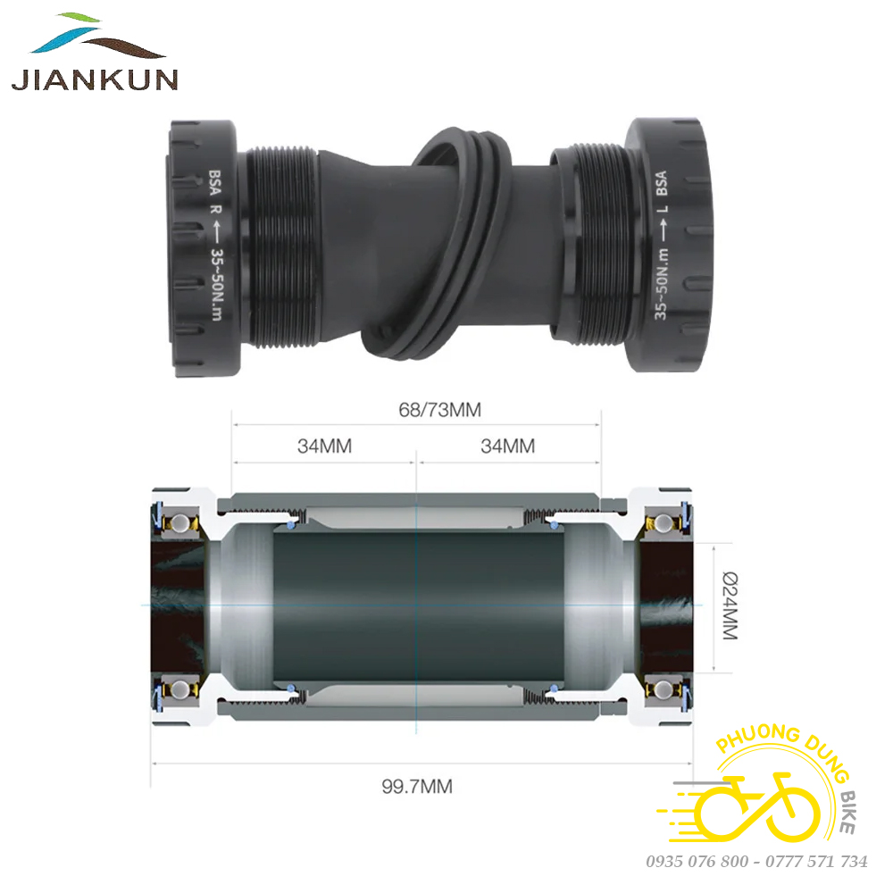Đùi đĩa rỗng xe đạp JIANKUN RFA 34-50T (4)