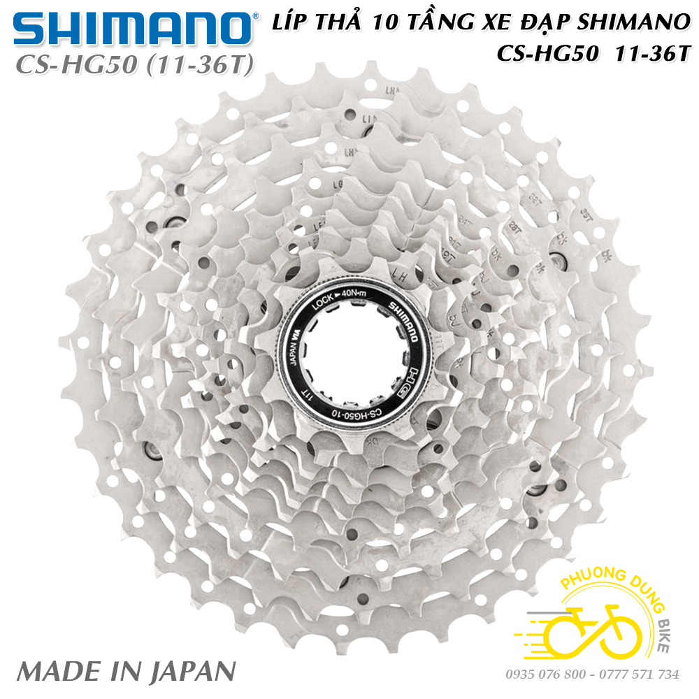 Líp thả líp 10 tầng xe đạp SHIMANO DEORE CS HG50 11-36T (không hộp) Chính  Hãng