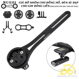 Giá đỡ Nhôm bắt đồng hồ Cateye, Garmin kèm giá bắt đèn cho xe đạp - Nhãn hiệu MUQZI